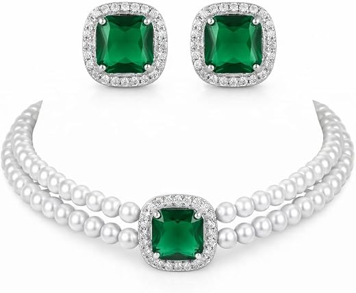 Nuyug Elegance Pearl Choker Necklace for Women | choker necklace set for women | minimalist choker necklace | pearl necklace