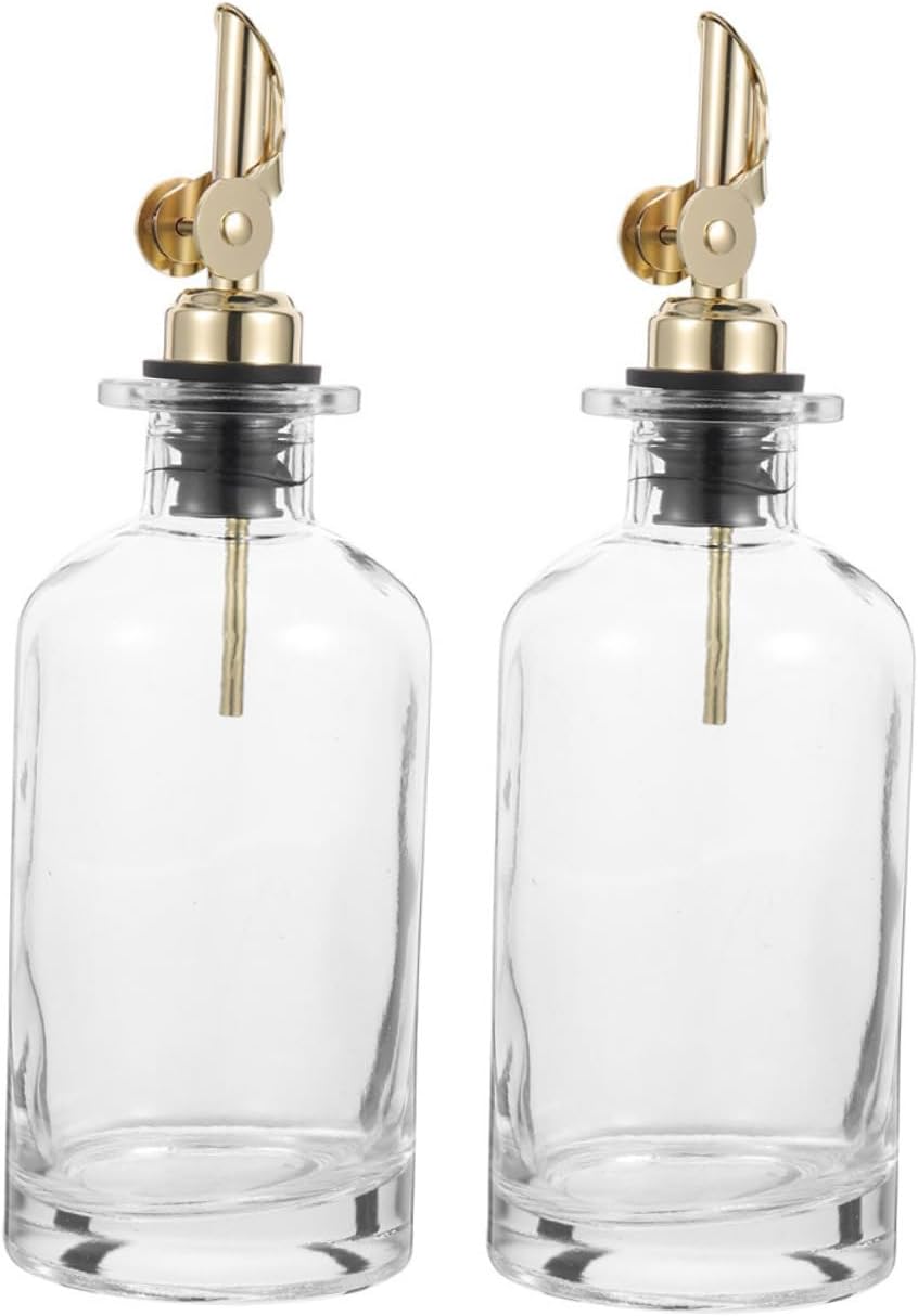 2pcs Automatic Opening Closing Oil Control Pot Kitchen Oil Bottle Dispenser Bottle Spray for Cooking and Vinegar Dispenser