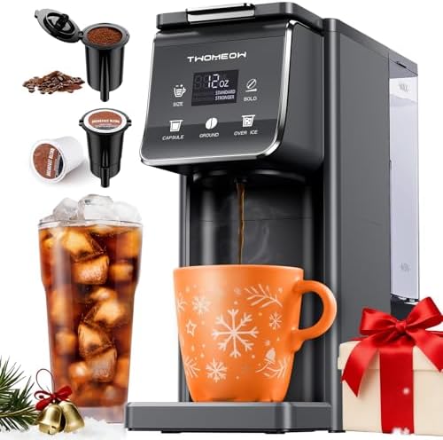 K Cup Coffee Maker With Bold Setting, Single Serve Hot & Iced Coffee Maker for K-Cup and Grounds, 52oz Removable Reservoir, 6 to14oz Brew Sizes, Pod Coffee Machine With Reusable Filter - Thumbnail 4