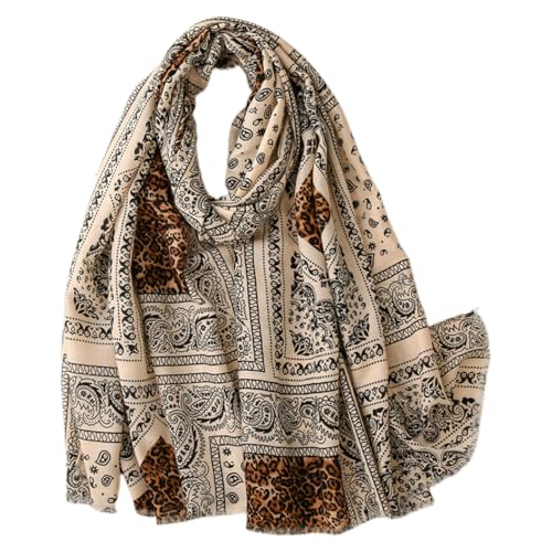 Floral Scarf for Women Lightweight Fashion Cotton Scarves Fall Winter Thin Shawl Wraps for Neck Scarves