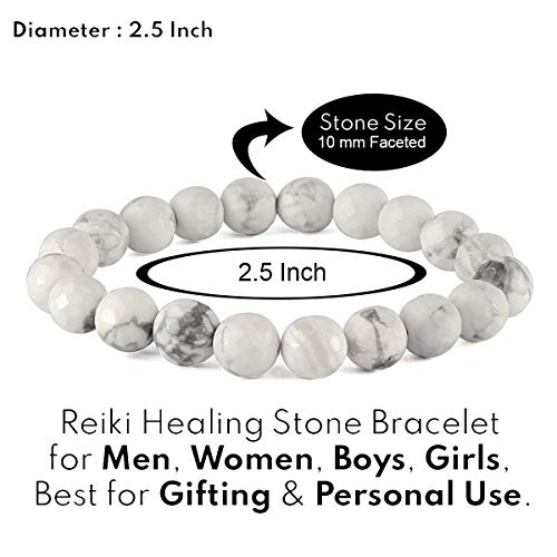 Image of Reiki Crystal Products Certified Natural Crystal Stone Diamond Cut /Faceted 10 mm Beads Bracelet for Men & Women | Reiki Charged Gemstone Jewellery | Multiple Stone Variants Available