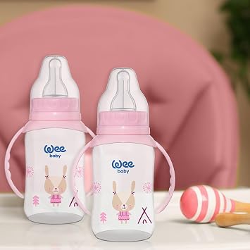 Wee Baby Klasik Kulplu PP Biberon 150 ml - PEMBE