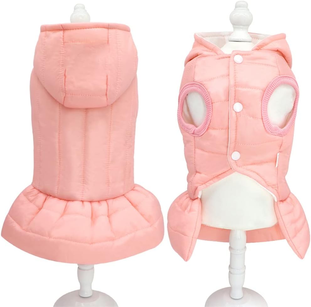 Winter Warm Pet Chihuahua Dog Clothes Princess Dog Jacket Coat Pet Clothing for Small Medium Dogs Cats Pitbull Outfit Dress (A XXL Code)