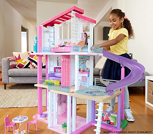 Barbie FHY73 Traumvilla Dreamhouse Adventures Puppenhaus mit 3 Etagen, 8 Zimmer, Pool mit Rutsche und Zubehör, ca. 116… – Bild 4