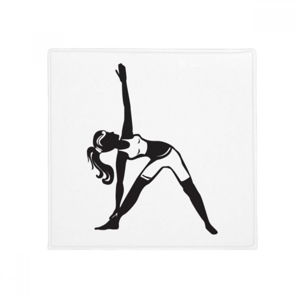 Tapis rond yoga silhouette multicolore 60cm antidérapant pour le salon