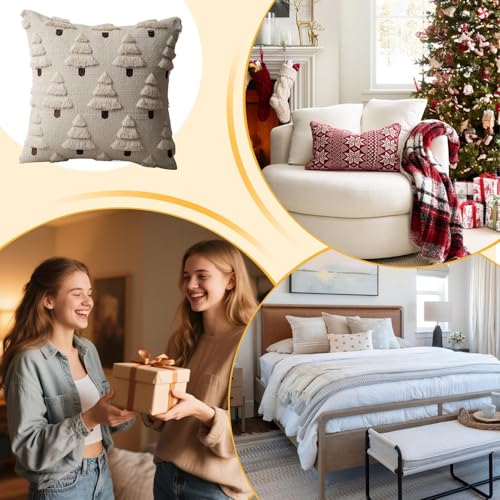 Housse de coussin de Noël brodée 3D lavable pour éviter les taches - 5