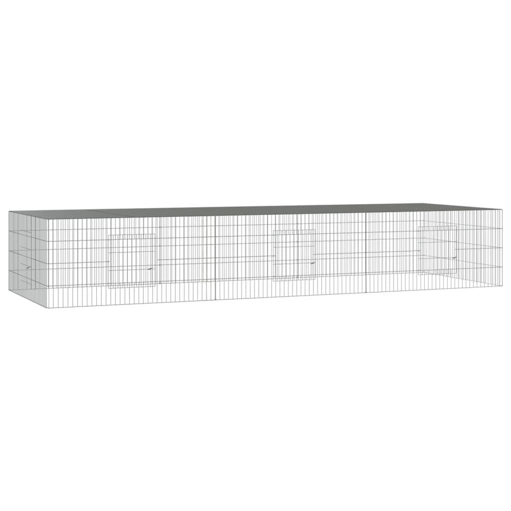 vidaXL 3-Panel Rabbit Cage 325x109x54 cm Galvanised Iron