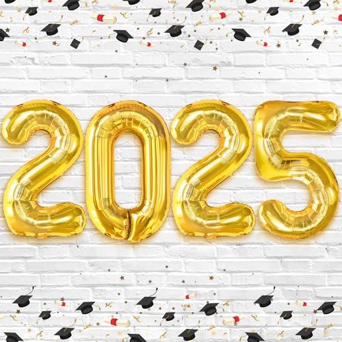 KatchOn, Gold 2025 Balloons Graduation - 16 Inch | 2025 Balloon Numbers for Happy Graduation Decorations 2025 | 2025 Foil Balloons for Decorations | Party Supplies