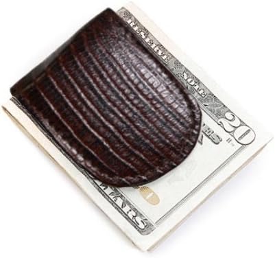 Crocodile Print Leather Magnetic Money Clip