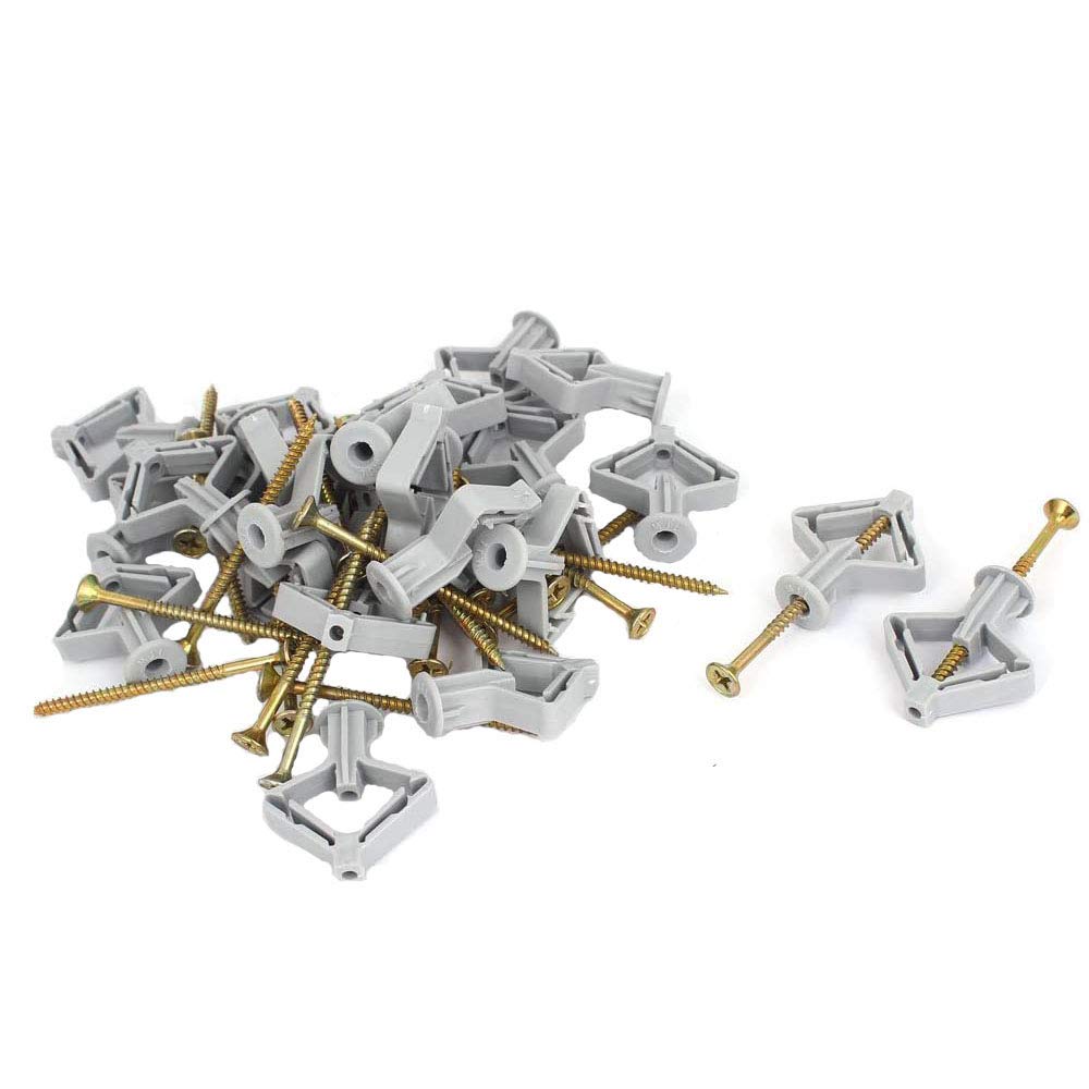 Plasterboard Wall Plugs & Screws, 50 Sets Plasterboard Wall Fixings