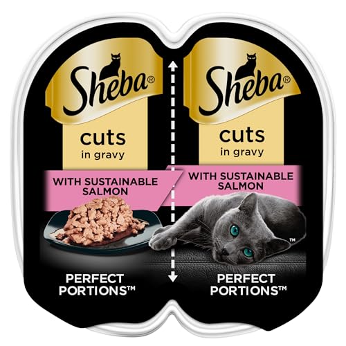 Sheba Perfect Portions Wet Cat Food Cuts in Gravy with Sustainable Salmon 2.6 oz. Twin-Pack Tray