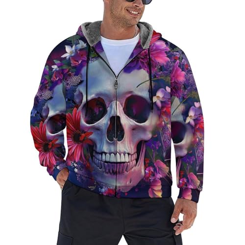 Veste polaire homme zippée chaude et sweat-shirt à capuche manches longues