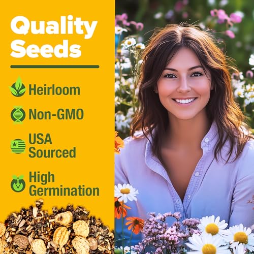 HOME GROWN Wildflower Seeds Bulk Mix | 90,000+ Non-GMO Perennial Flower Seed for Outdoor Planting | 24 Varieties to Attract Bees, Birds & Hummingbirds | Butterfly Garden | 3 oz by HOME GROWN - Image 2