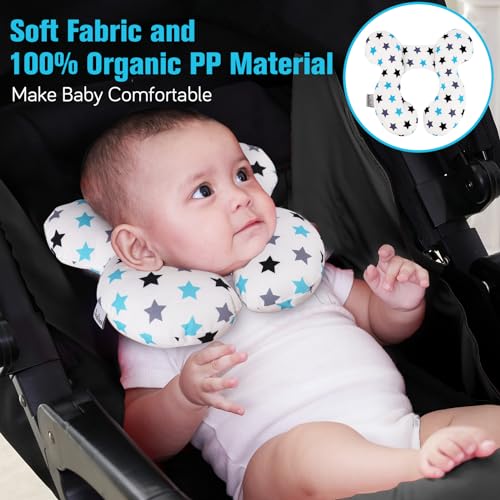 Image of KAKIBLIN Baby Travel Pillow, Upgraded Baby Neck Pillows for Car Seat, Infant Neck Support Pillow for Head and Neck,Newborn Head Support for Car Seat,Pushchair