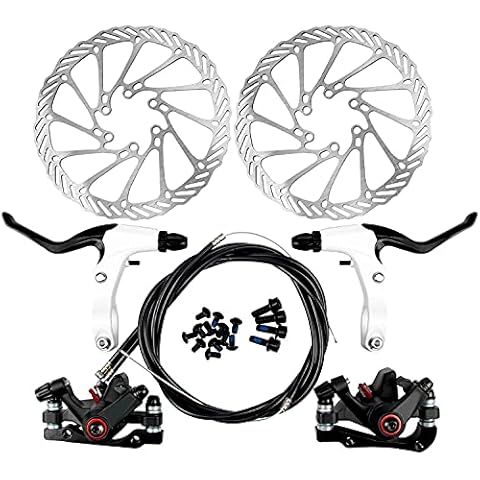 Disco de Freno Yorbay NV5 BD-09 160mm Blanco para Bicicleta con Kit de Tornillos Negro Cover