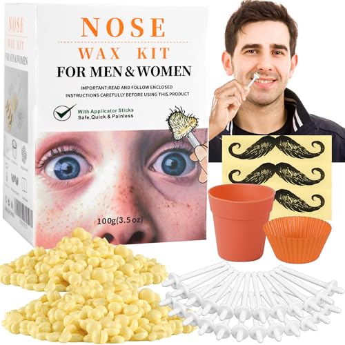 Nose Wax Hair Removal Kit by CoFashion | 100g Wax, 30 Applicators...