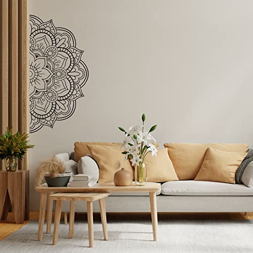 Half Mandala Wall Decal Sticker Mandala Headboard Decal Mandala Wall Art Decor For Bedroom Yoga Studio Art Room Decor #TOP4