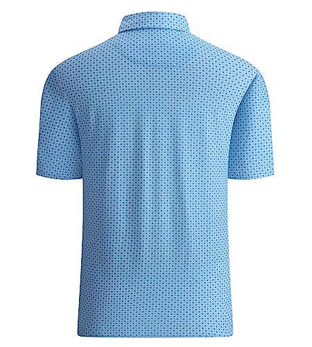 Alex Vando Mens Golf Shirt Moisture Wicking Quick-Dry Print Performance Polo Shirts for Men