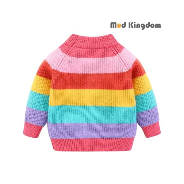 Mud Kingdom Kleine Jungen Mädchen Sweatshirt Zur Seite Fahren Süß Regenbogen Streifen – Bild 3