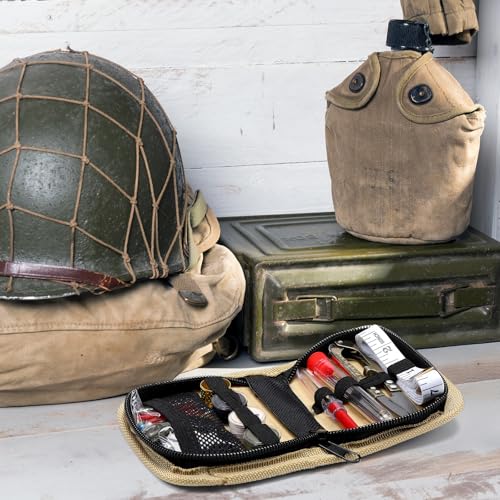Suncalla Military Survival Sewing Kit Tactical with Buttons Durable Nylon Portable Small Sewing Kit for Men Women Complete Thread Needle Repair Tools for Travel Field Emergency(Brown,1) - Thumbnail 6