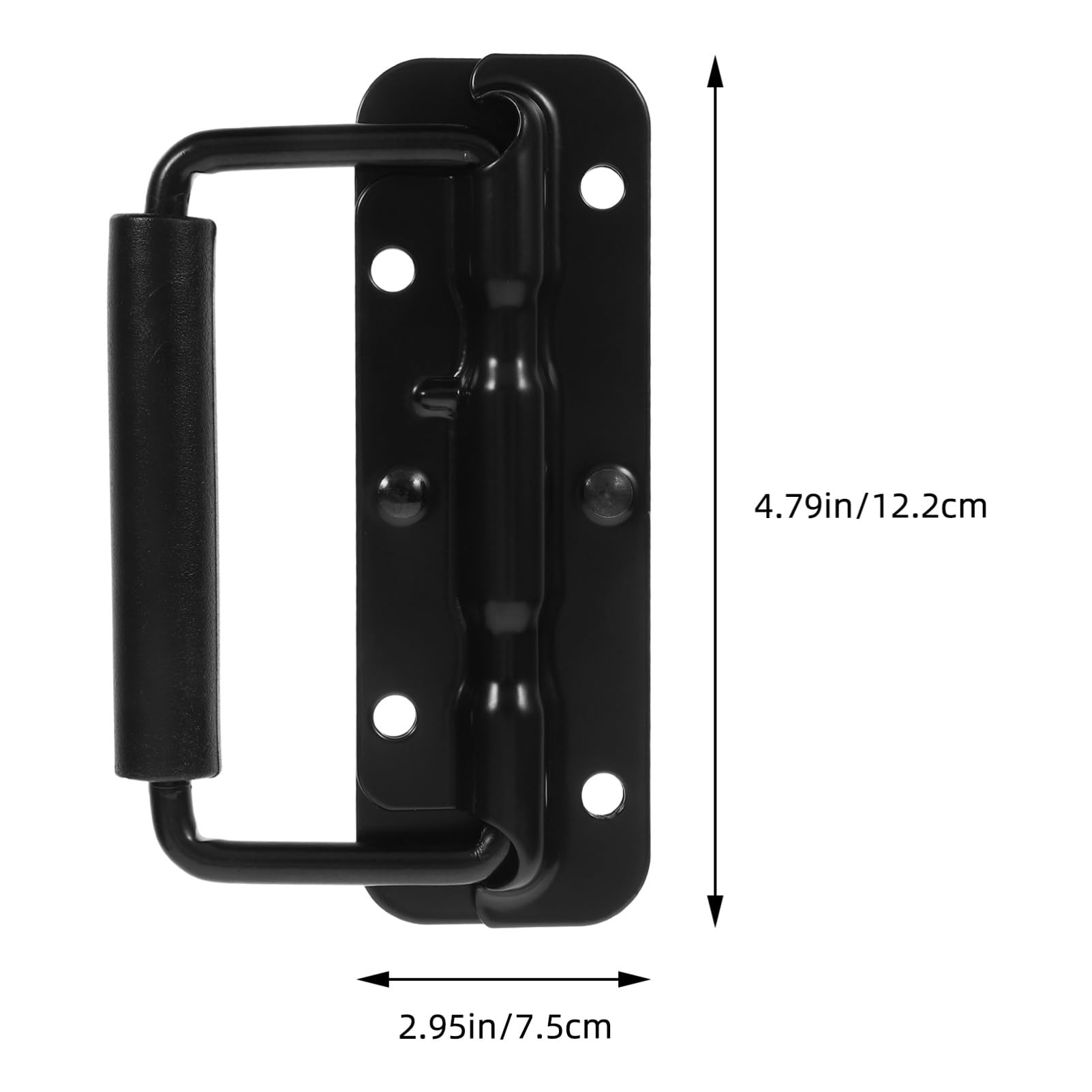 KICHOUSE Box Wooden Box Spring Handle Mount Handle Metal Handle Container Handle Heavy Duty Handle Pull Handle Chest Pull Handle Grips Cabinet Door Handles Case Handle Stainless Steel Black