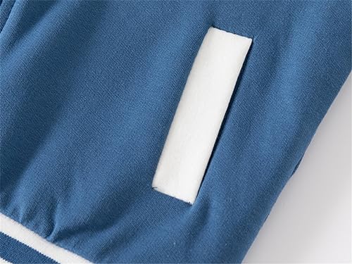 Little Boys Long Sleeve Spring Fall Letter Print Baseball Jacket Zip up Sport Vintage Outwear Coat4