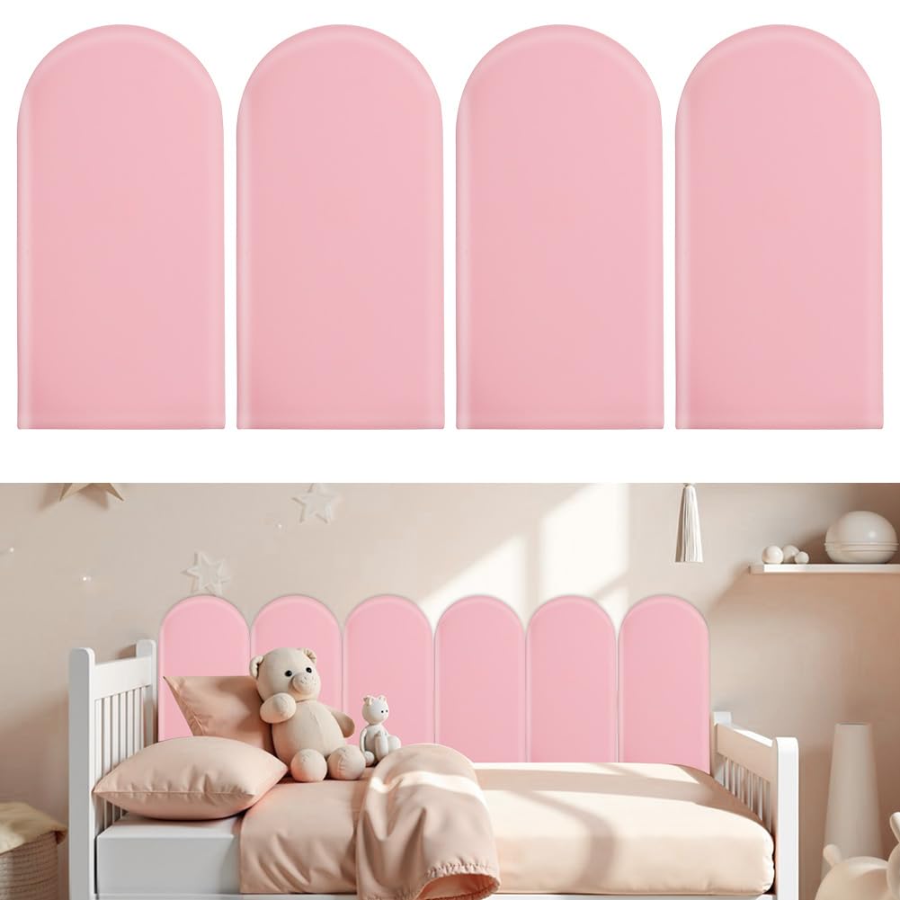 Lot de 4 Panneaux Murs 3D Rembourrés Anti-Collision, Polyuréthane Souple pour Chambre d’Enfant, Crèche et Chambre à Coucher