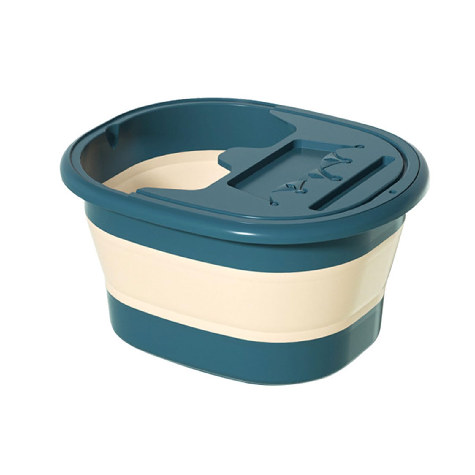 Foldable Foot Bath Bucket Wash Massage Basin Tub Soak Pedicure Bowl with Lid Pedicure Bowl Space Saving Design Foldable Wash Home Laundry Portable Soak