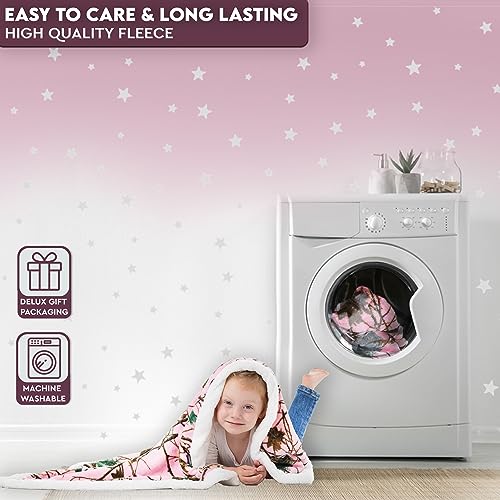 Image of Ultra Soft Sherpa Fleece Camo Throw Blanket | Cozy, Plush Baby Blanket for Kids | Reversible with Camo Prints | Washable | Wide Size for Extra for Warmth & Comfort | Cute Baby Shower Present