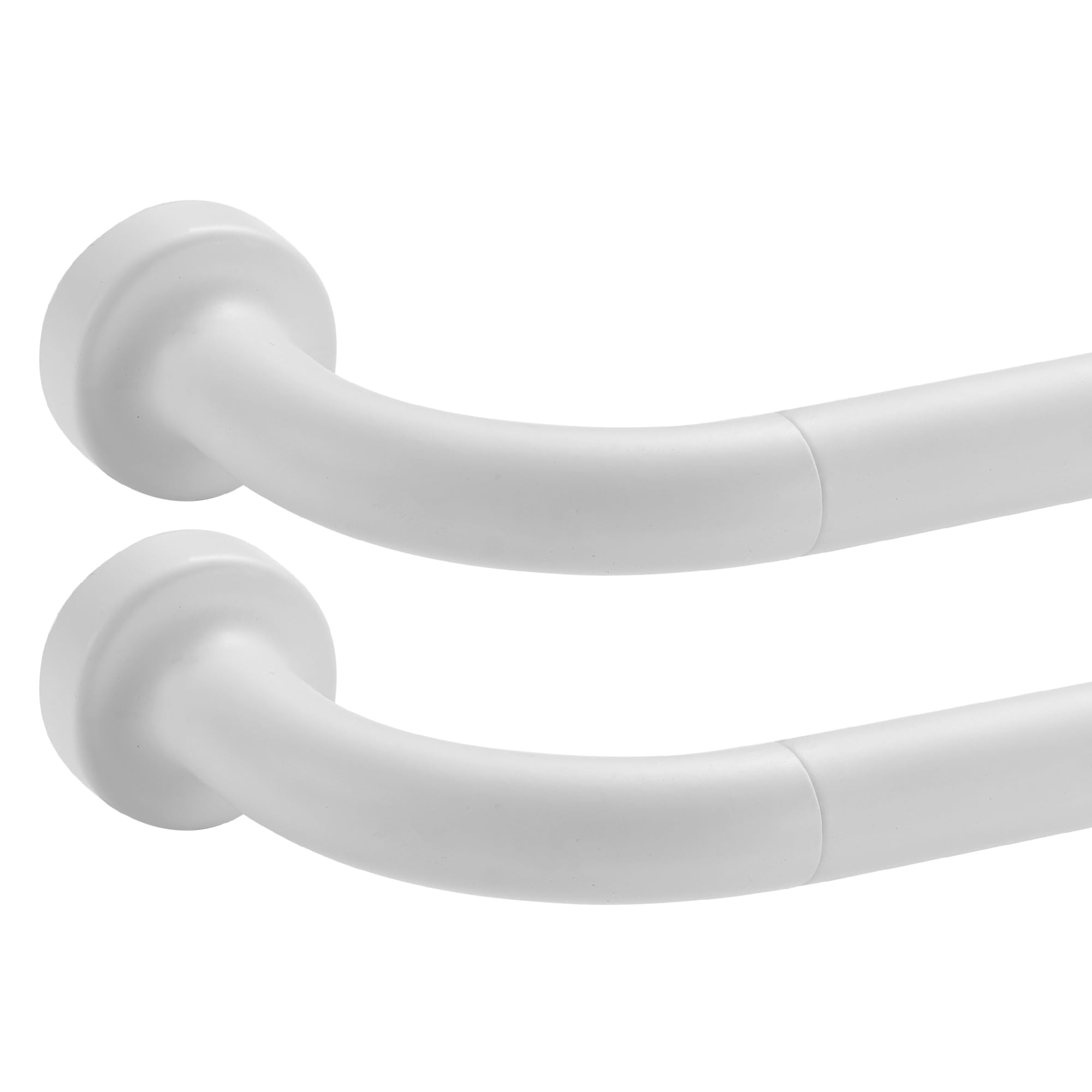 Photo 1 of 2 Pack Matte White Disc Curtain Rods, 28-48 Inches Window Curtain Rod,Adjustable Room Darkening Drapery Rod with Aluminum Finials and Brackets,Wrap Around Design