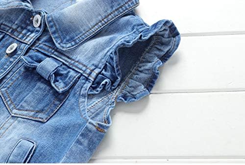 Yao Little Girls Denim Vest Spring Autumn Sequins Owl Vest Coat - Image 7