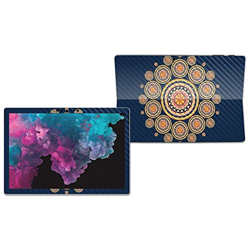 Image of MightySkins Carbon Fiber Skin for Microsoft Surface Pro 6 - Summer Mandala | Protective, Durable Textured Carbon Fiber Finish | Easy to Apply, Remove, and Change Styles | Made in The USA