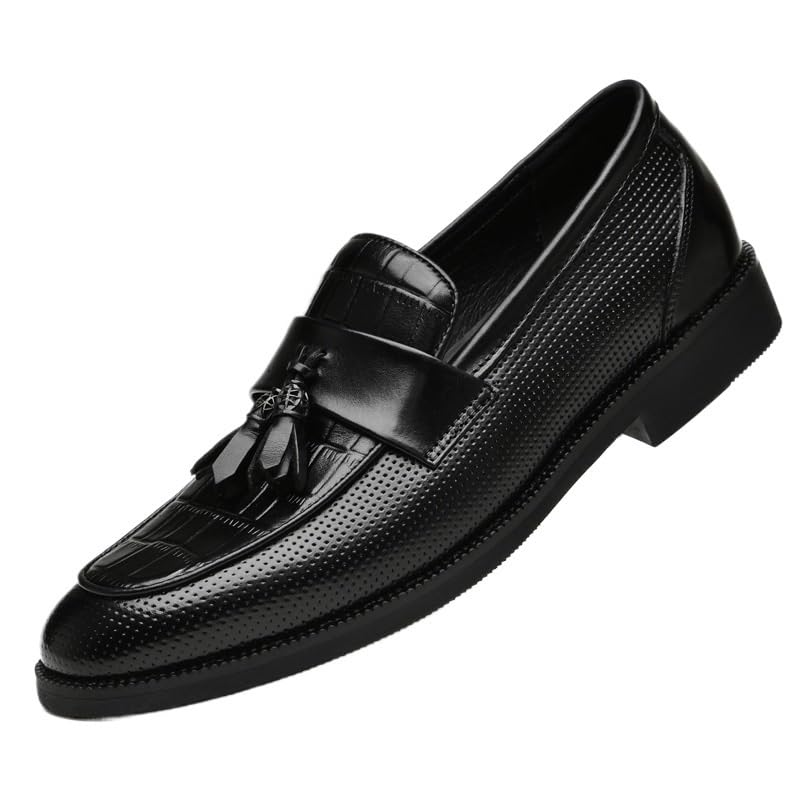 Men's Loafers & Slip-Ons Dress Shoes Non-Slip Softsole Walking Tuxedo Shoes Mens Weeding Prom Derby Shoes(Black,9)
