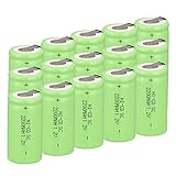 Odstore Ni-Cd Rechargeable C Battery Sub C 1.2V 2200mAh Batteries C Size 16-Pack (Green)