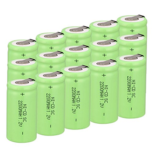 Odstore Ni-Cd Rechargeable Battery Sub C Sc Batteries (Green*15) #TOP10
