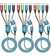 USB A/C 4 in 2 Charging Cable,Dual Type C Mulit Charging Cable, Multi Charging Cables for All Dev...