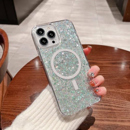 Étui à paillettes de luxe iPhone 14 Pro coque rigide transparente