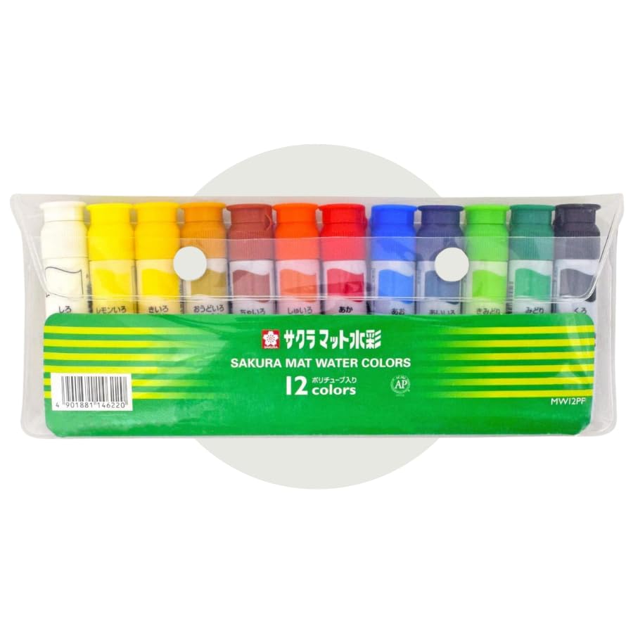 Amazon | サ ク ラ クレ パス マット水彩 絵の具 12色 ポリチューブ