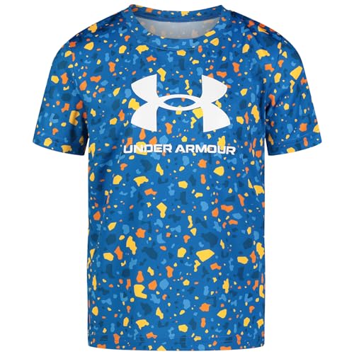 Image of Under Armour Boys Short Sleeve Core Graphic T-Shirt, Lightweight & Breathable, Relaxed Fit