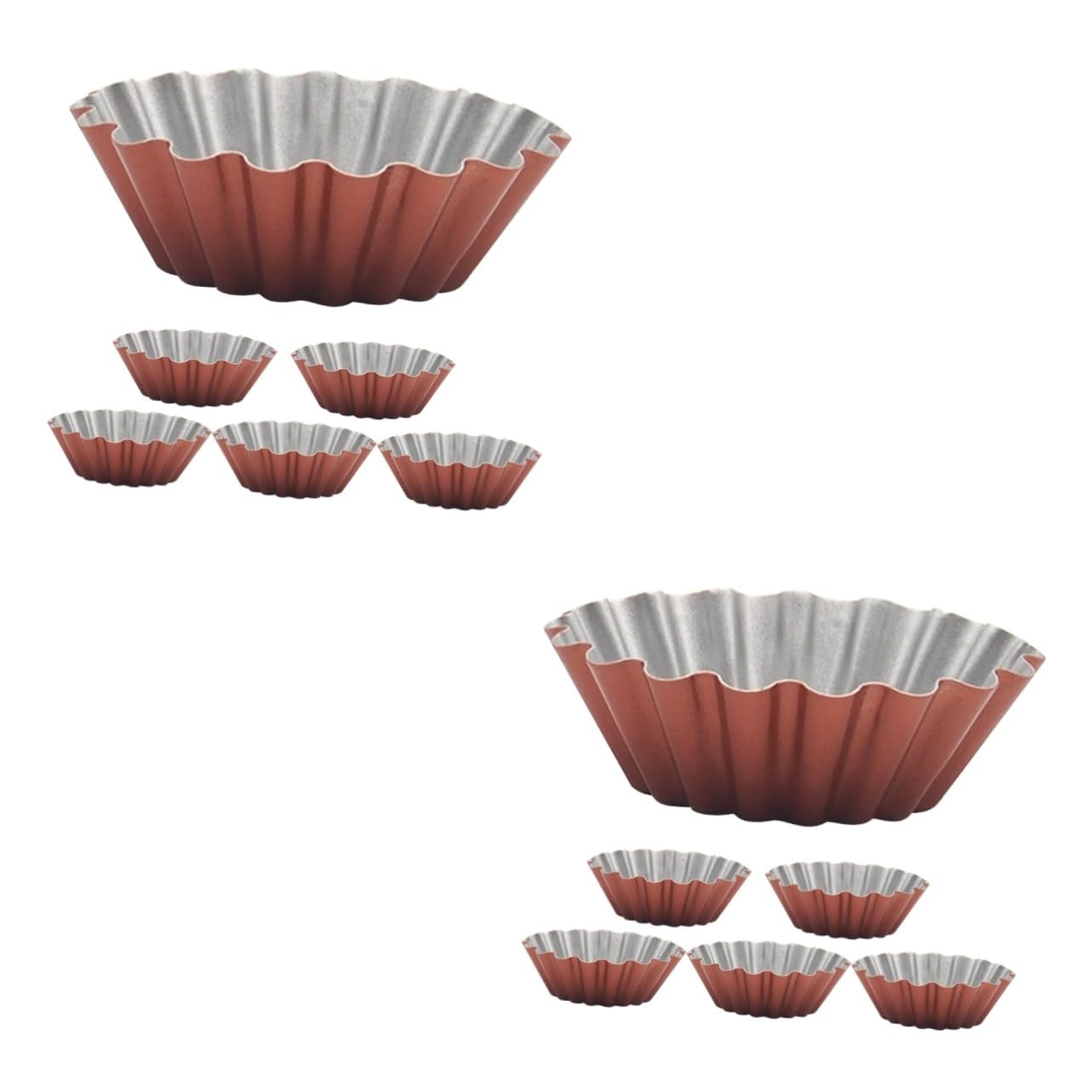 Cabilock 2sets 6pcs High Carbon Steel Egg Tart Reusable Baking Tools for Puddings and Desserts Easy to Clean Household Jelly for Tart Lovers and Baking Enthusiasts 6pcs*2