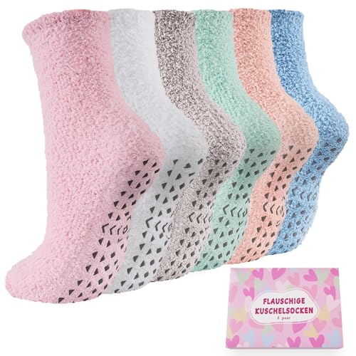 SukModen Kuschelsocken Stoppersocken Damen 6 Paar, Flauschige...