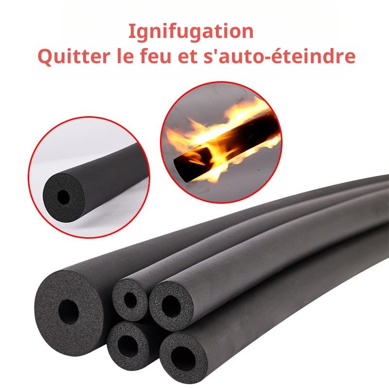 Gaines Isolantes En Mousse Pour Tuyaux – Lot De 6 Tubes Creux Noirs – Pour Climatiseur, Barre De Toit, Piscine, Gym