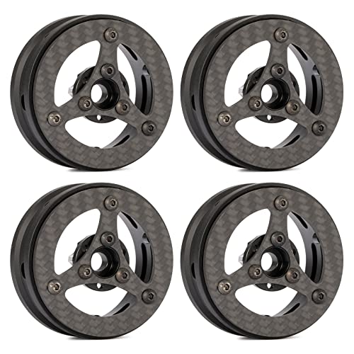 HooCrawler 1.9 Inch Carbon Fiber Wheel Rims for 1:10th RC Crawler LCG Chassis Capra SCX10 PRO TRX4 Cheater Rigs 1.9S DIY (4PCS C)