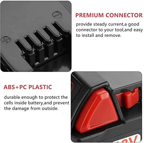 2Pack 18V 5.0Ah Replacement Battery for Milwaukee 18olt Battery Lithium Power Tools 48-11-1810 48-11-1820 48-11-1850 48-11-1828 48-11-1860