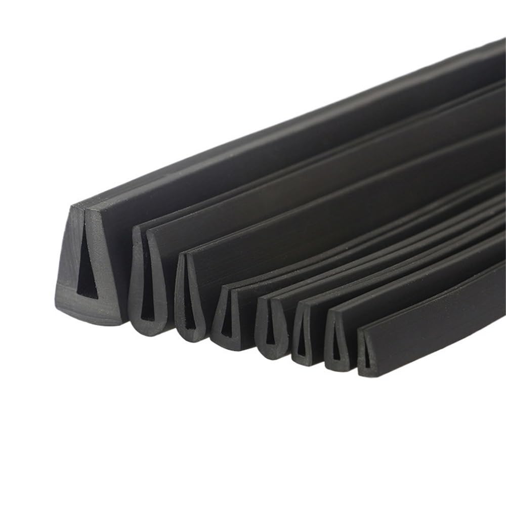 Wetterschutz Gummi-Kantenstreifen, schwarzer U-Abschnitt, Kantendichtungsstreifen, Kantenschutz, Gehäuseschutz, 1 Stück(5MM*10MM*2MM*10METERS)