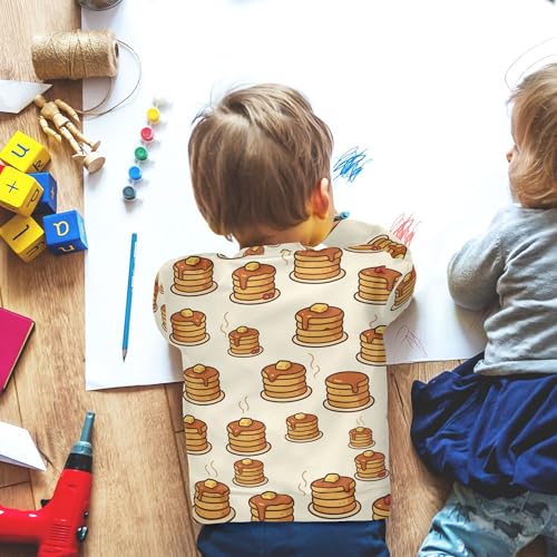 JUNZAN Cartoon Pancake Butter Syrup Beige Big Girls Pullover Hoodie Fleece Hoodie for Boys Party 4T 6