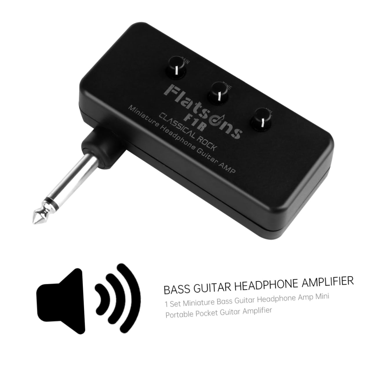 Vaguelly Miniatur Kopfhörer Gitarrenverstärker Tragbar für Bass und E-Gitarren mit Leichtem Abs Kunststoff für Unterwegs im Gitarrenrucksack
