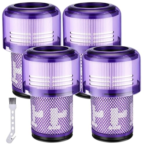 GIBTOOL V12 Filter Replacement for Dyson V12 Detect Slim,Detect Slim Animal, Slim+ Cordless Vacuum and V12 Slim Vacuums,Part No. 971517-01,4 Pack Filters