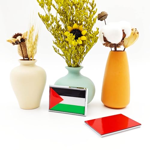 Image of Palestine Flag Sticker Emblem Palestinian Decal Car Chrome Flags, 2 Pack, 3 x 2 inches