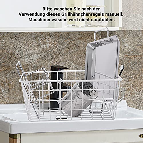 AMOZO Hähnchenbräter - Edelstahl Hähnchenhalter - Bierdose für Hähnchengrill - Grillzubehör für Barbecue, für Grill im Freien, Ofen - BBQ Accessoire mit 4 Gemüsespießen (KJJ-0001)